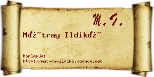 Mátray Ildikó névjegykártya